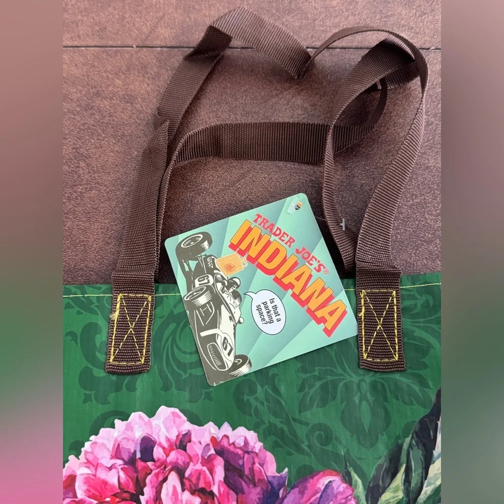 Trader Joes Indiana Corn Flower Car Reusable Bag Brand New with Tag Grocery Tote